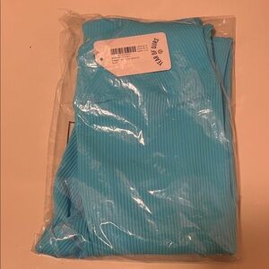 Year of Ours Blue Ribbed Veronica Leggings. New. Large.